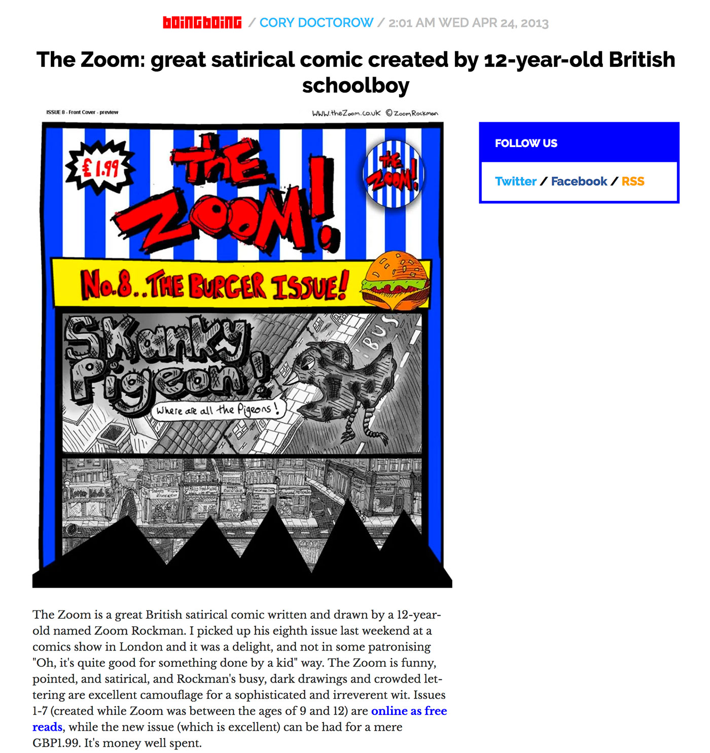 Boing Boing  - Review of The Zoom! No. 8 - 2013
