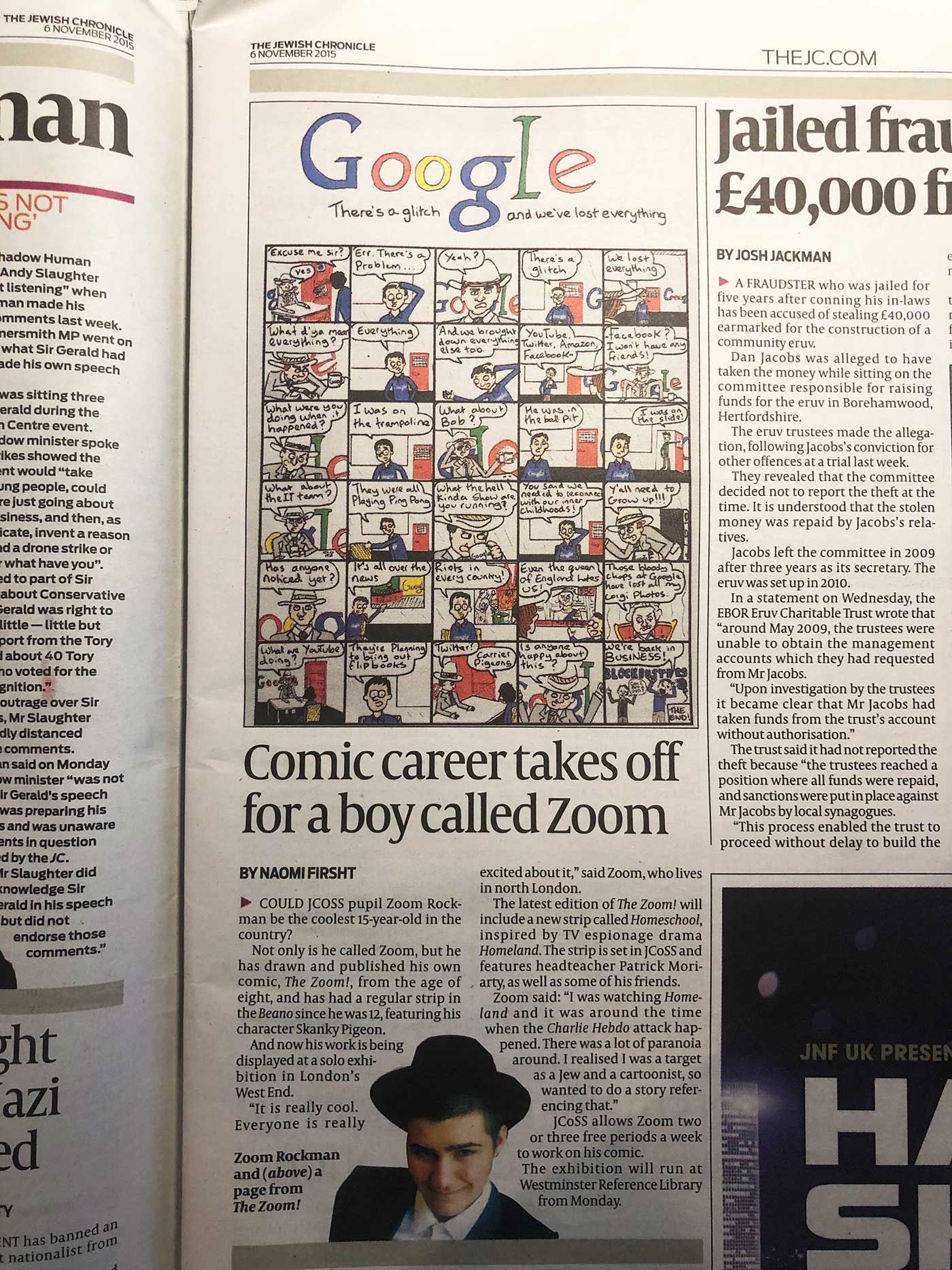Jewish Chronicle featuring Zoom Rockman